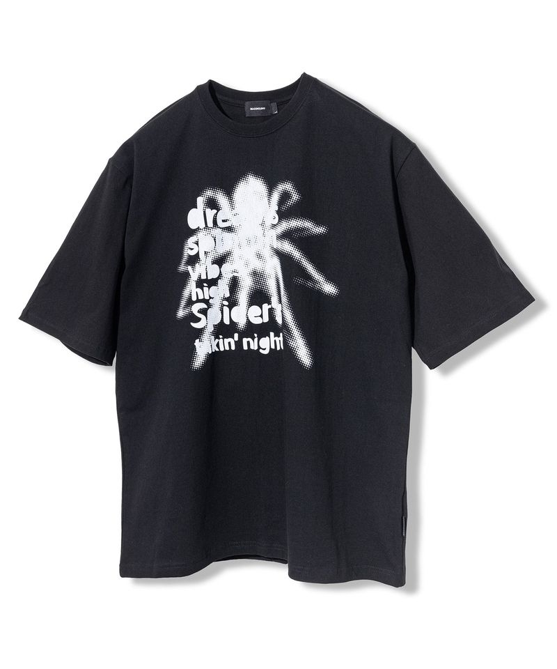MASSNOUN(マスノウン)の「SPIDER REAL OVERSIZED SHORT T-SHIRTS MSFTS001-BK(Tops)」