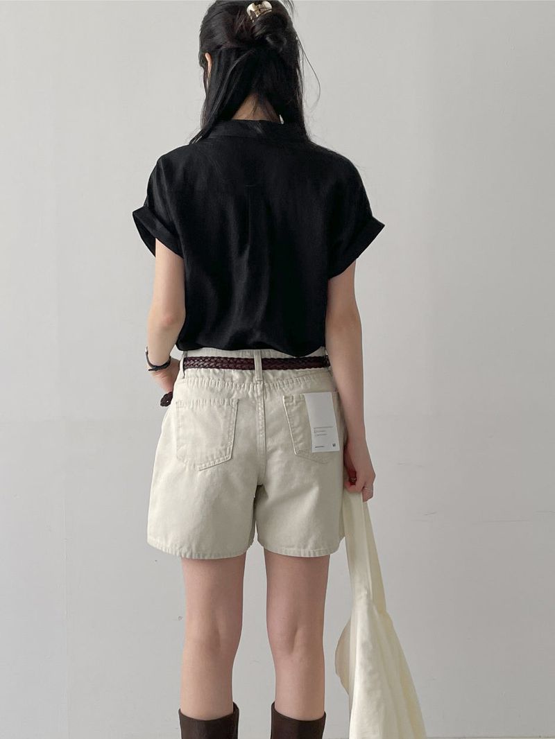 Oxford Cotton Half-length Shorts