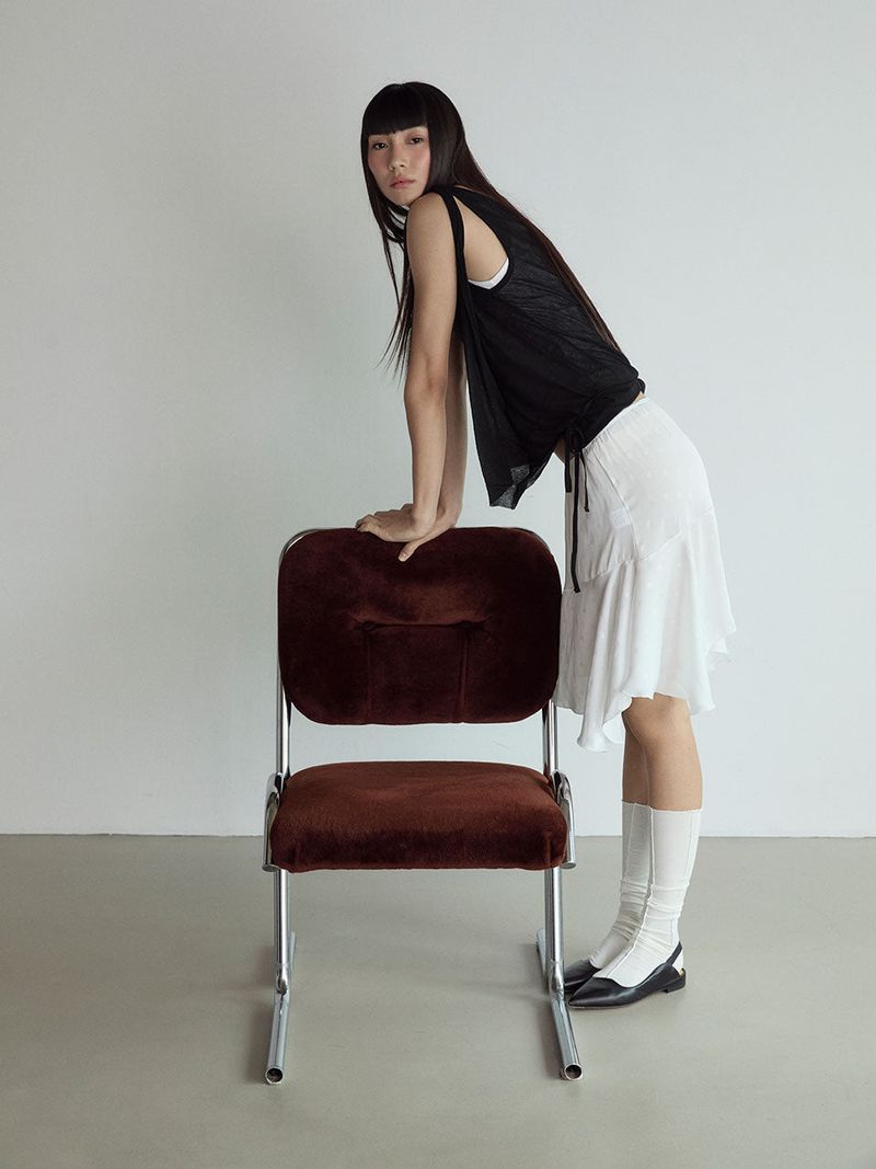 Polka Dot Skirt_White