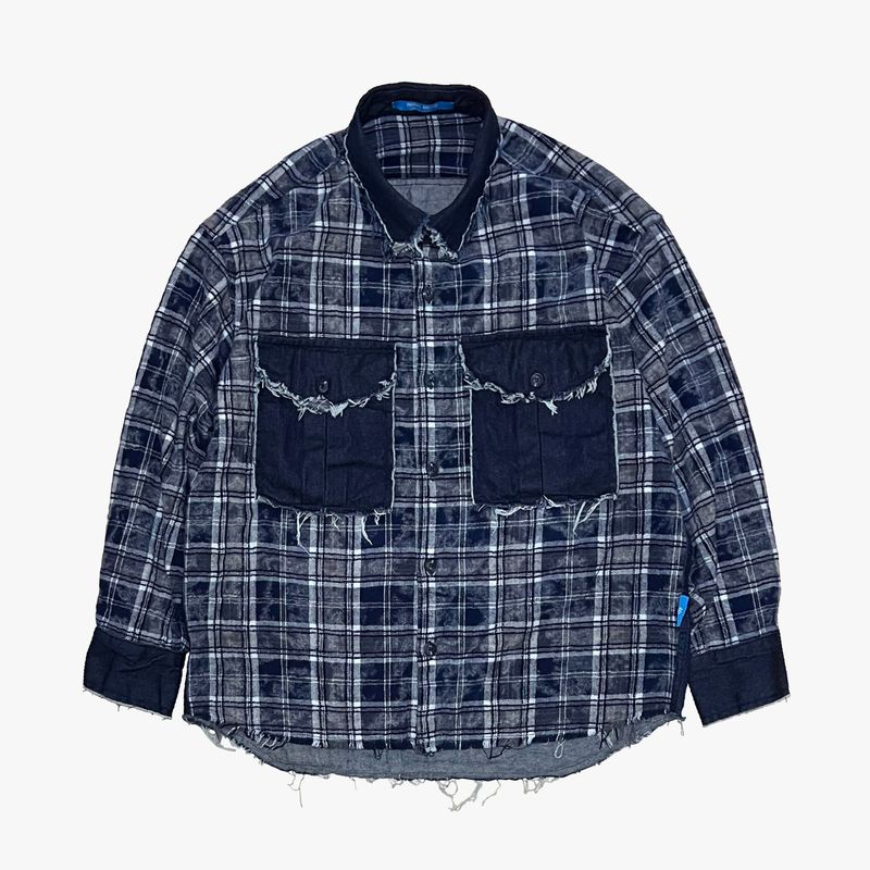 grunge burner check shirt_blue