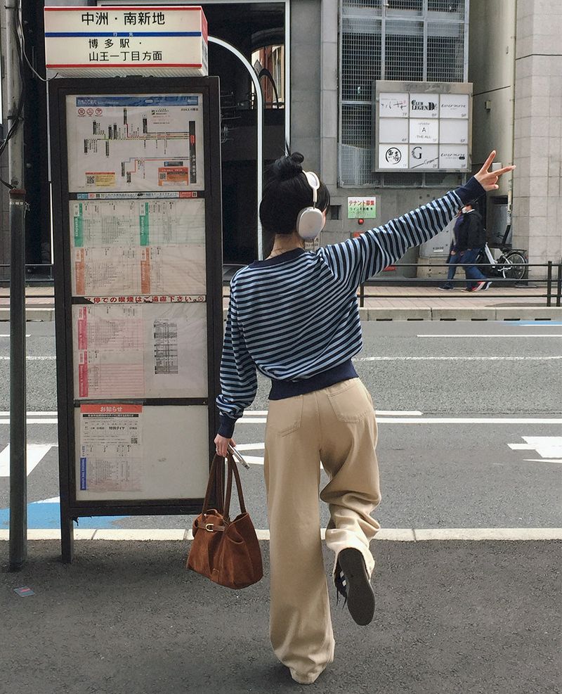 [BELLIDE MADE] Lucky, round stripe cardigan