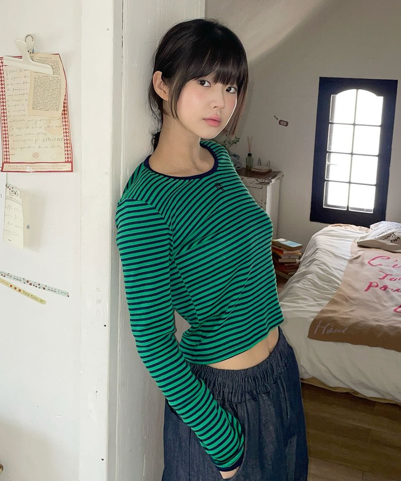 LOGO STITCH STRIPE T-SHIRT