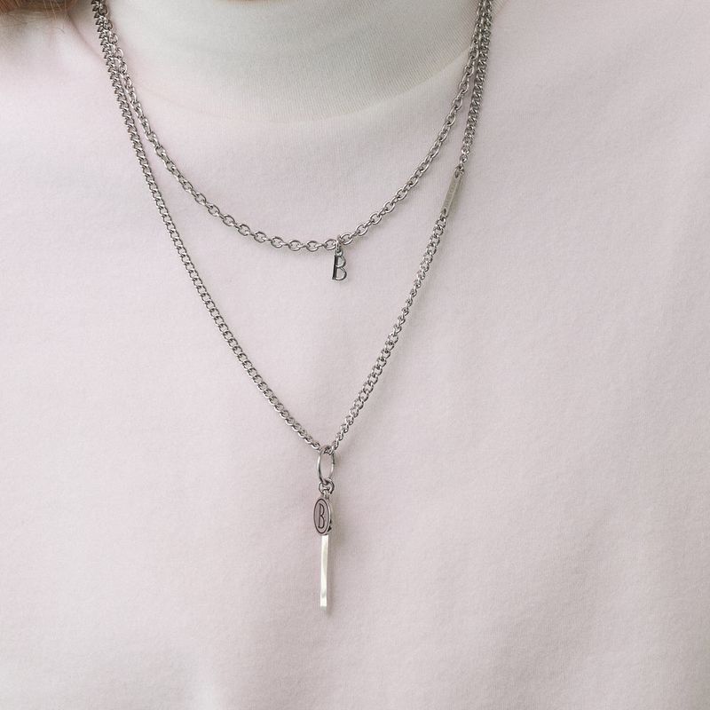 BASSCLEF（ベースクレフ）の「Men's two-line necklace stick pendant_CLEF DUAL C STICK B NEC（Accessories）」