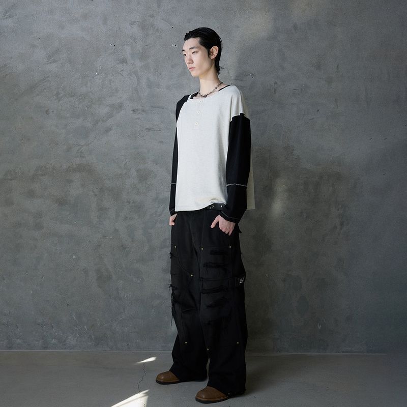 SLIP NECK BUTTON TOP