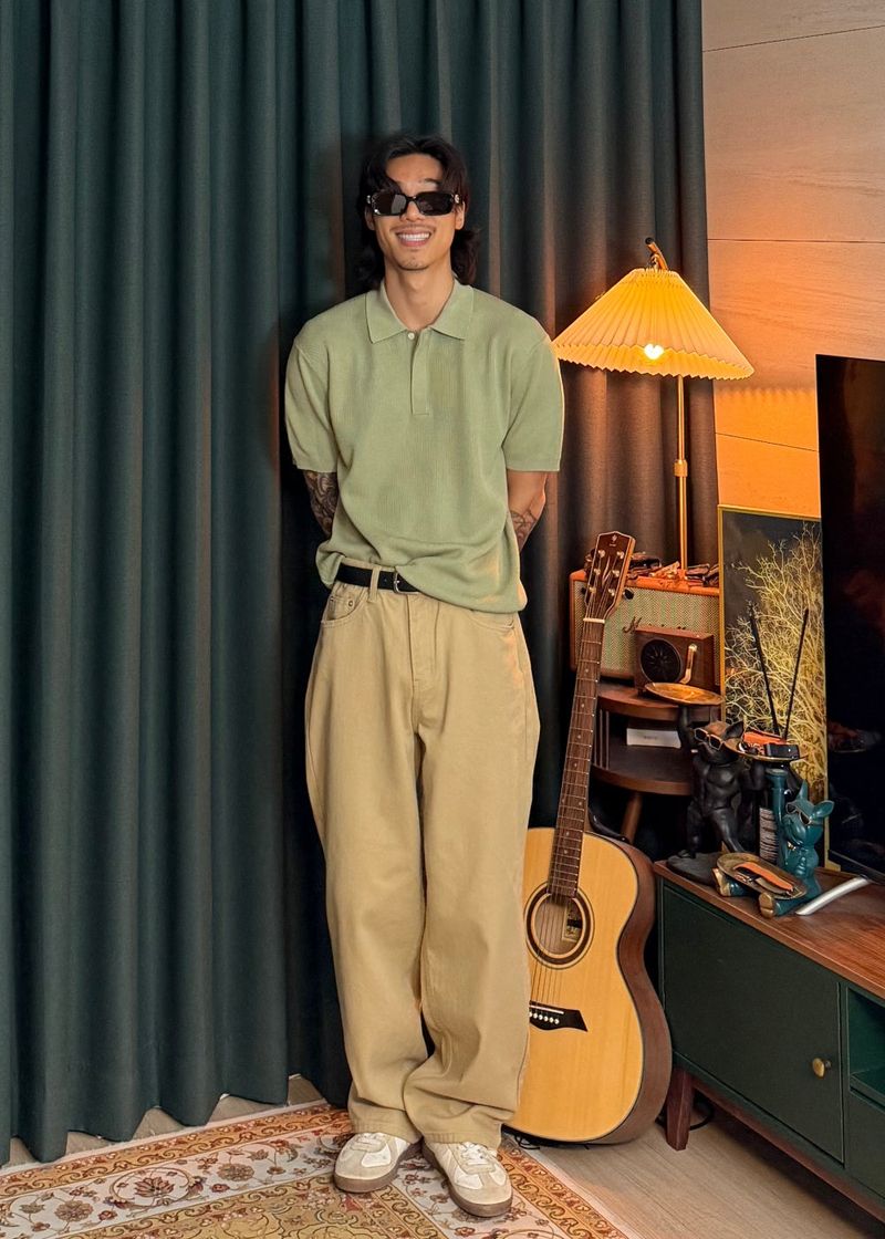 Semi-wide cotton pants 5COLOR