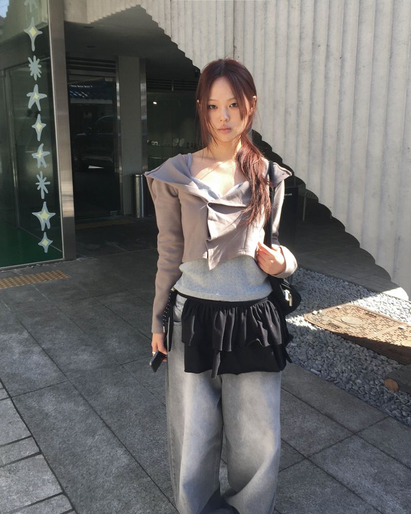 Shirring layered skirt