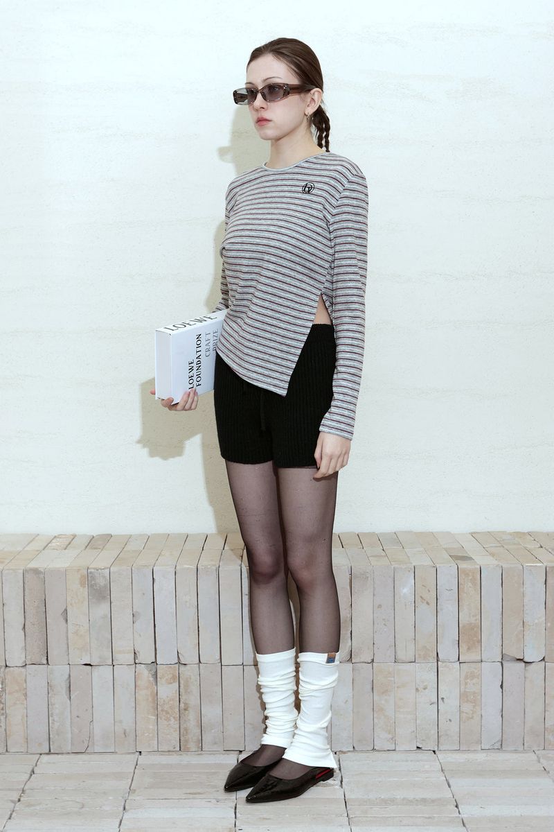 RETRO ASYMMETRIC TOP_MELANGE GRAY