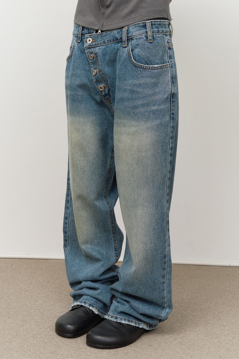 Slom Slash Button Denim