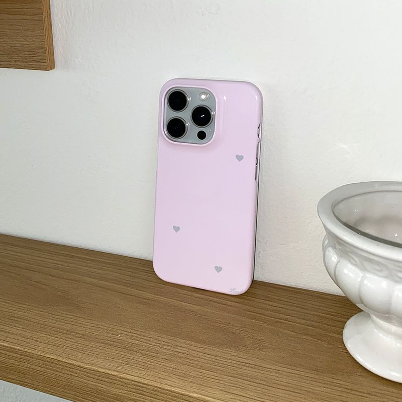 [MADE] STARRY HEART PHONE CASE PINK (glossy hard)