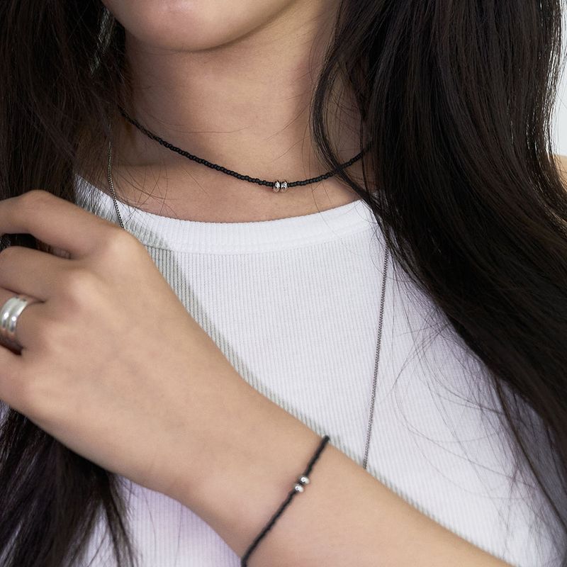 OURPIERRE(アワーピエール)の「SILVER DONUT NECKLACE BLACK(Accessories)」
