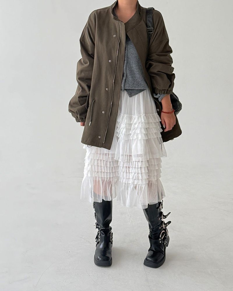 String oversized half field jacket