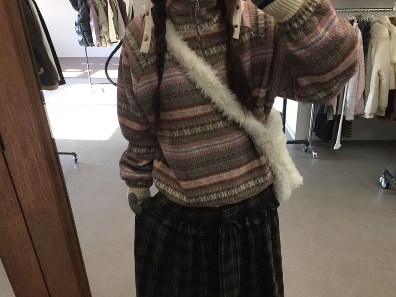 Bella Checkered Long Skirt (2color)