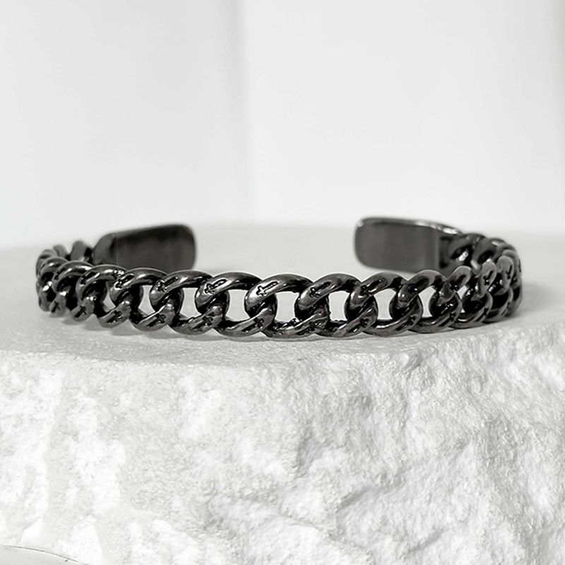 ss-SILENT CROSS CHAIN BANGLE_black