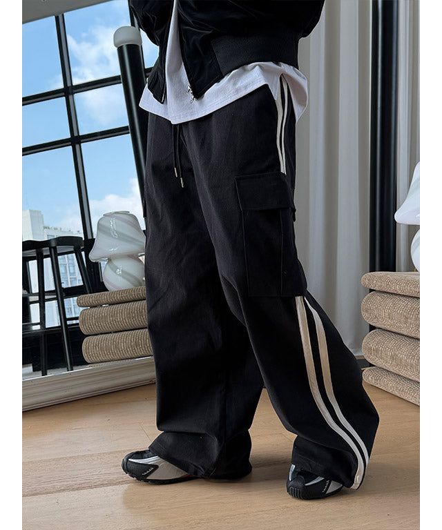 [Unisex] Track suede cargo pants(3color)