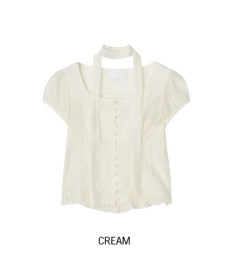 Delre Sheer Wrinkle Blouse