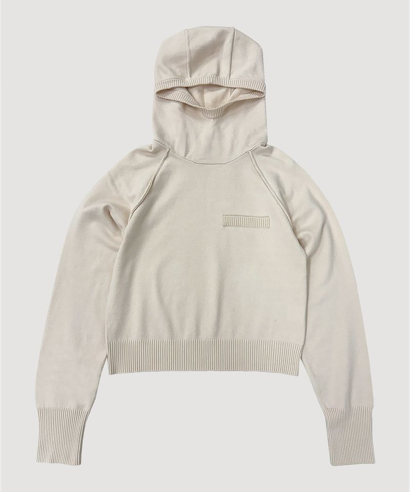 KNIT HOODIE TOP