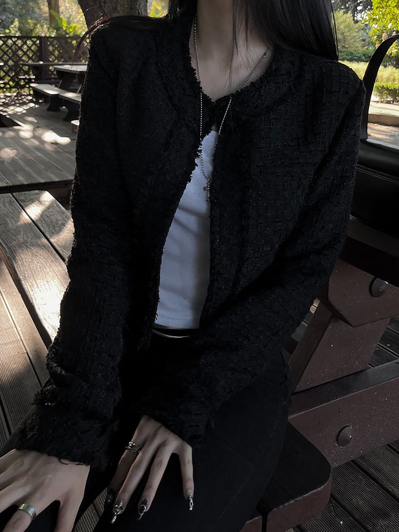 cropped tweed jacket (2color)