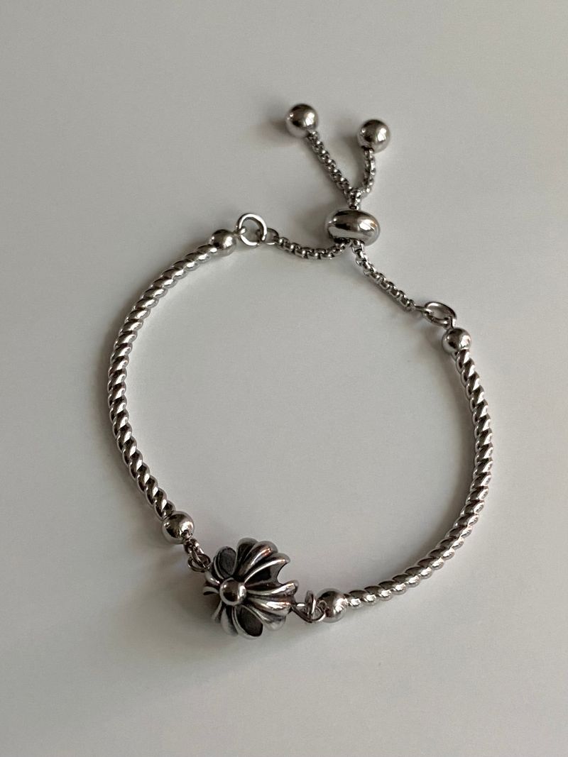antique cross ball bracelet