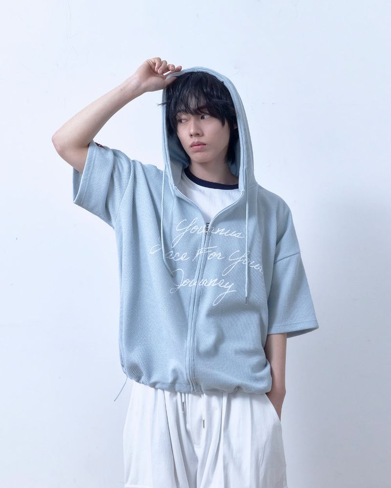 26SS★ Airy Half Hood Zip Up