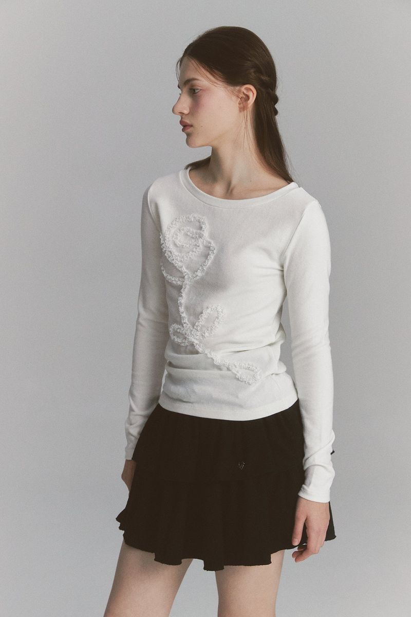 Lace Rose Long Sleeve Ivory