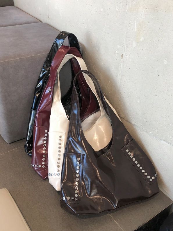 Lexi Studded Leather Bobu Shoulder Bag