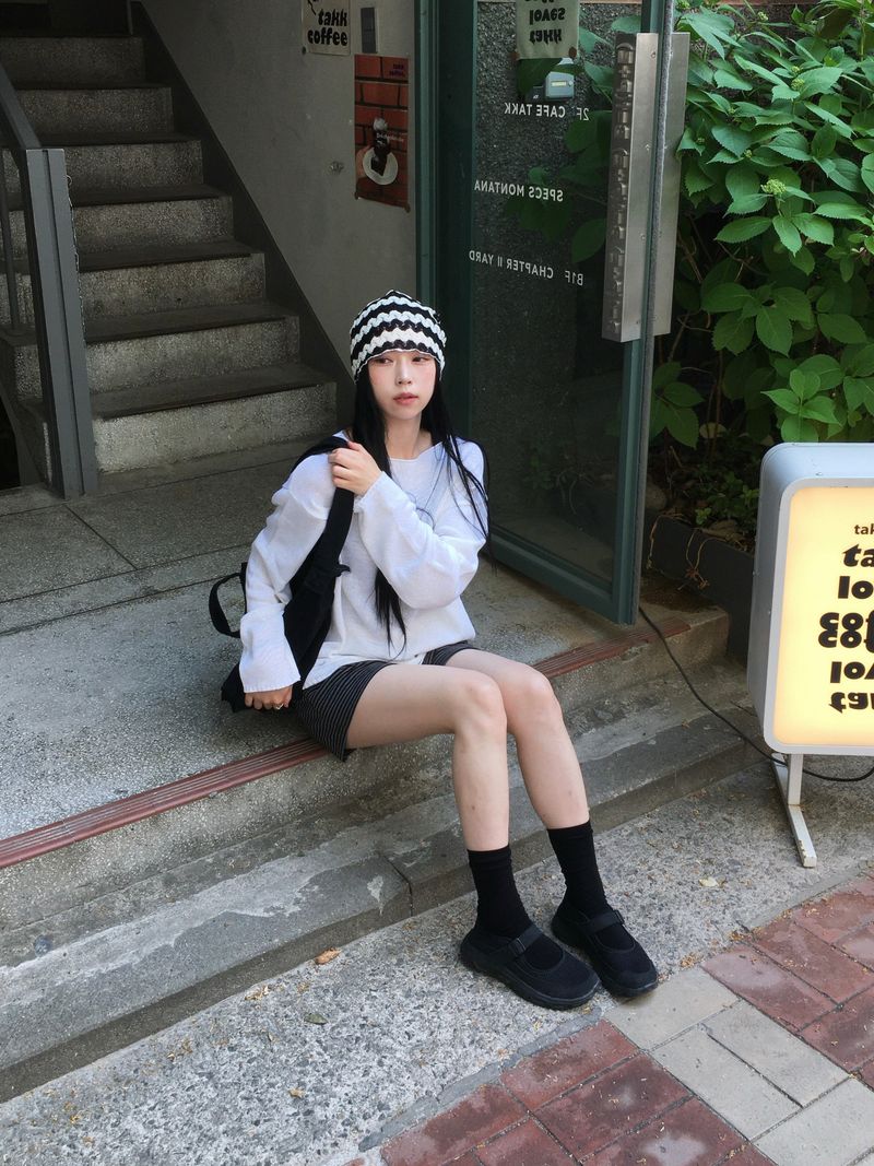 Milk Striped 3/4 Length Shorts (5c)