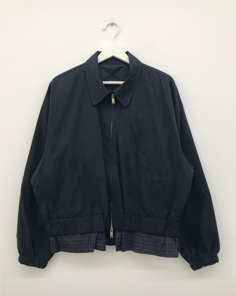 Petit check frill blouson (2color)