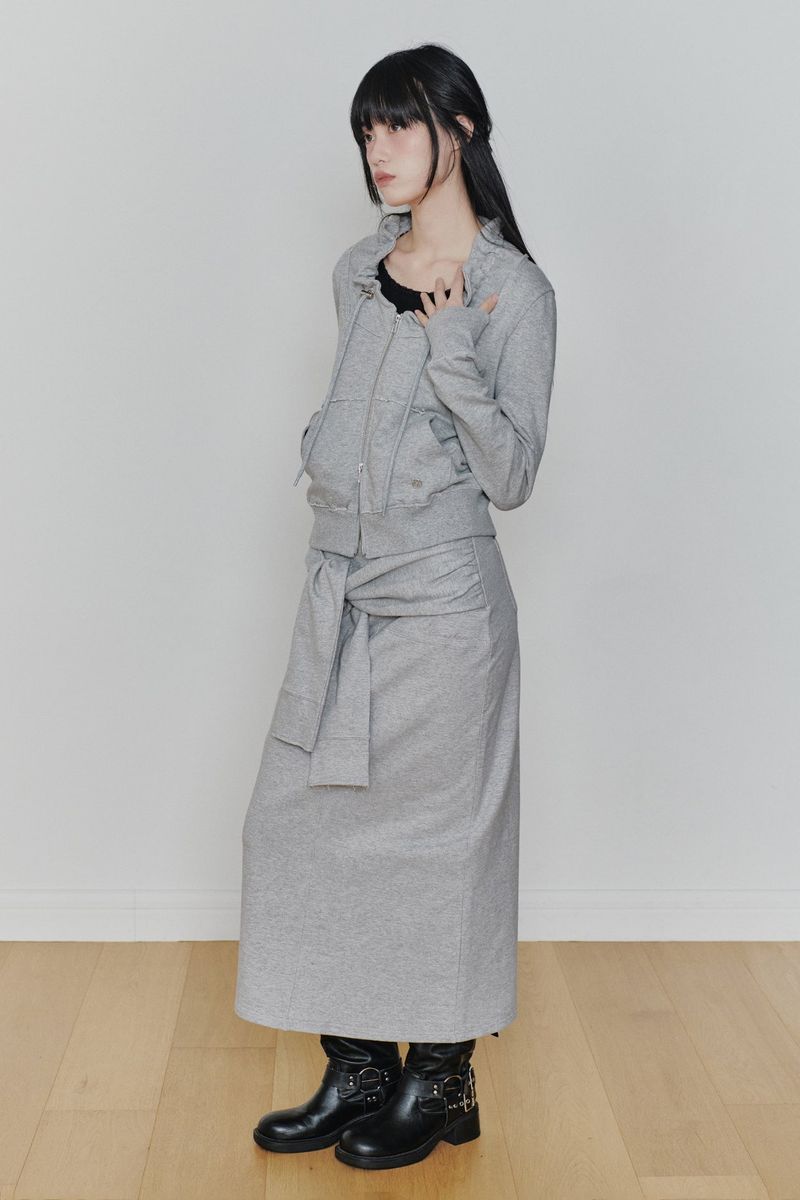 BLOOM ZIP-UP JACKET melange grey