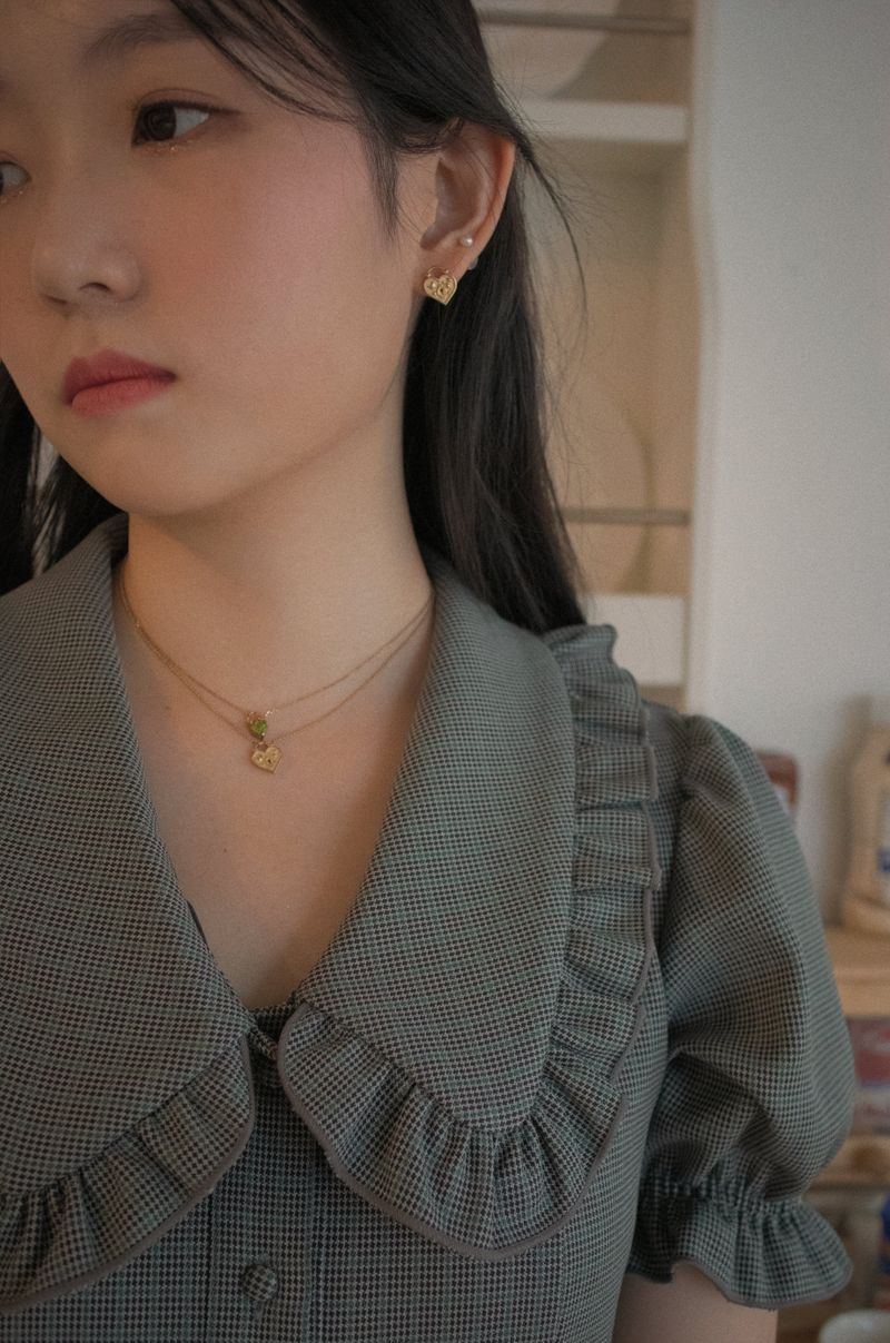 【MADE】 Love gem lock necklcace