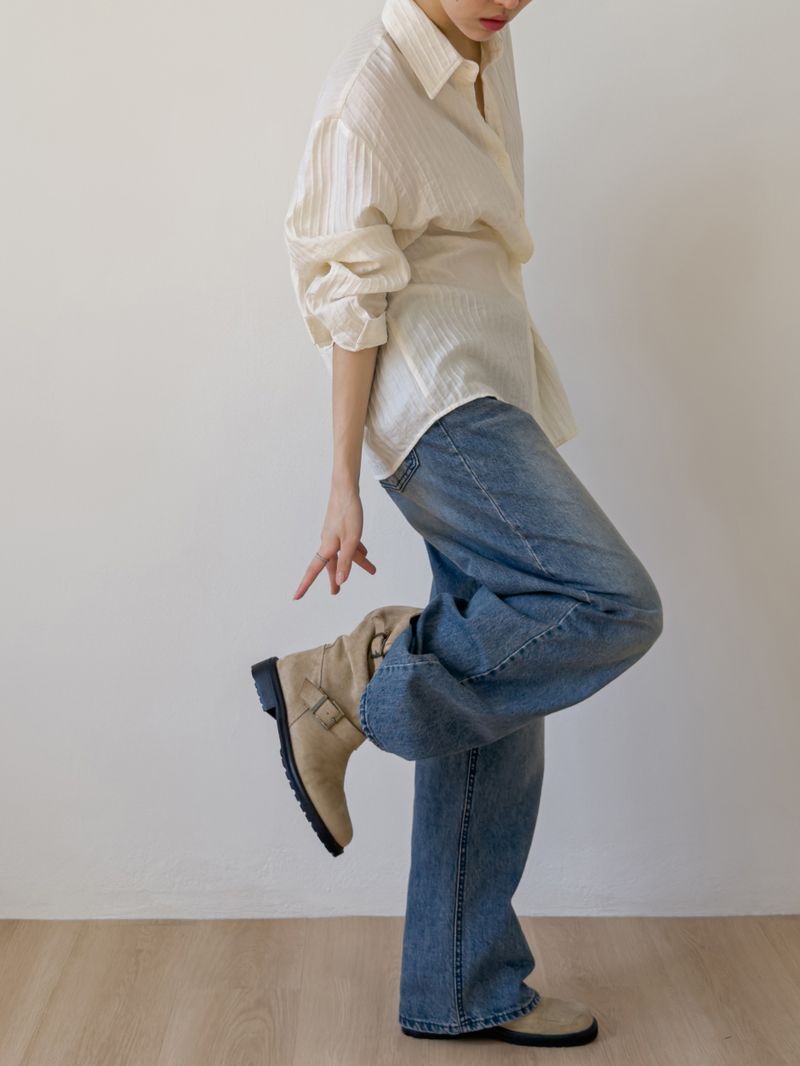 306 Brushed Wide Denim Pants