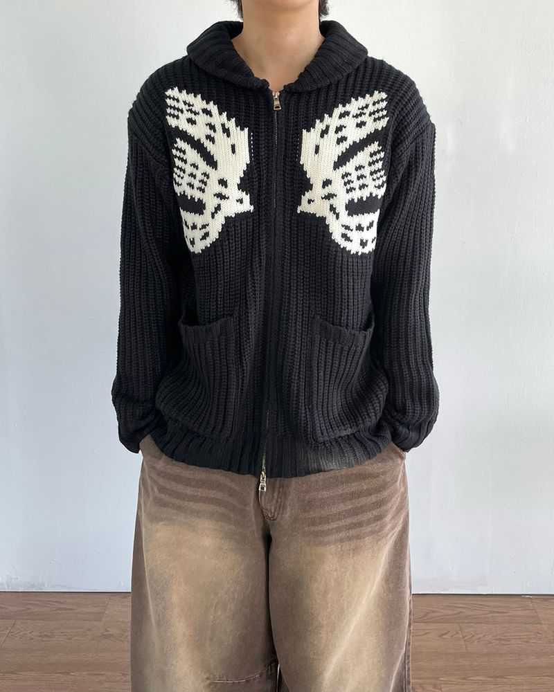 IDF（アイディーエフ）の「Rebel Shawl Collar Knit Zip-Up（Tops）」