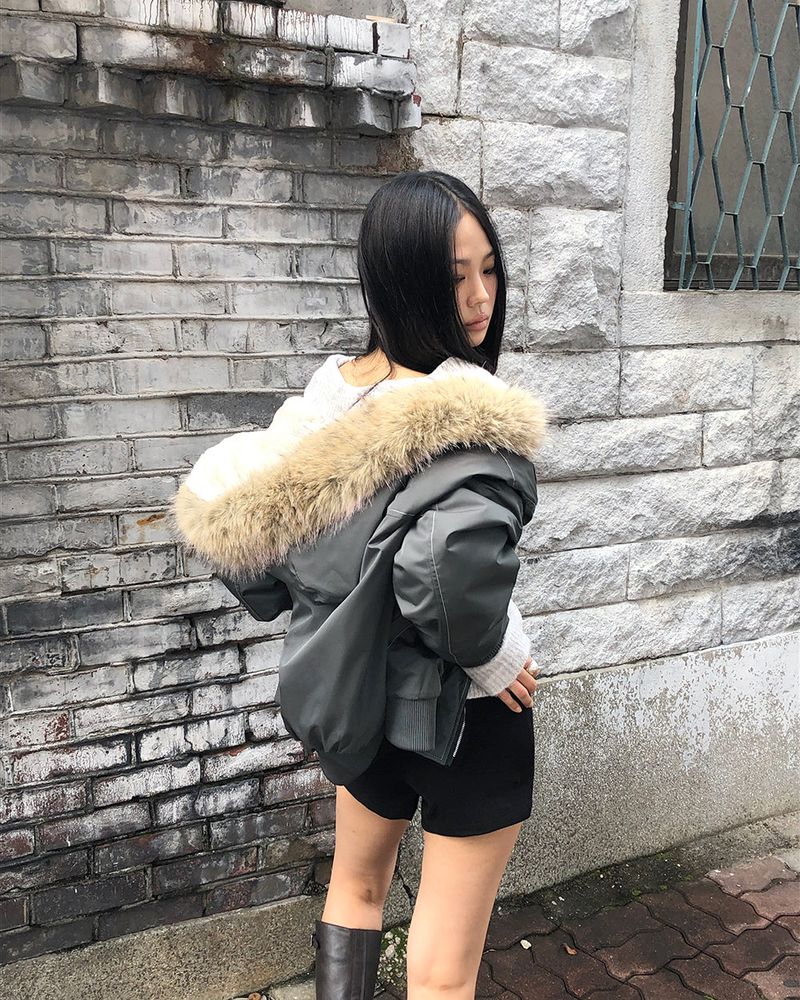 Kait Snap Button Stitch Oversized Fur Parka Jacket