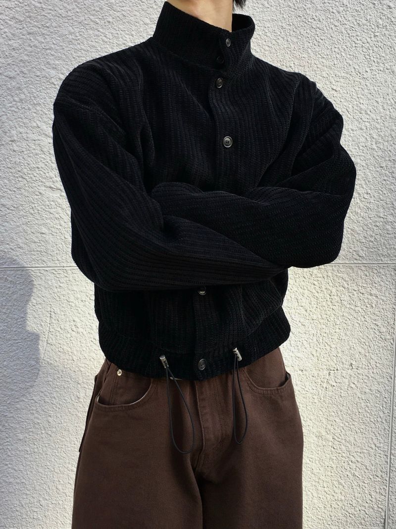 Merrick Velour High Neck Cardigan 3C