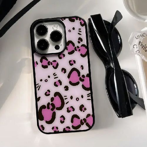 LEOPARD KITTEN PINK MAGSAFE PHONE CASE