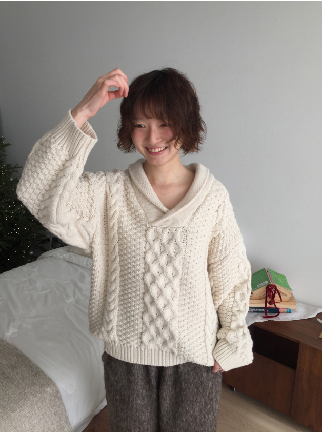 howu（ハウユ）の「ルネットショールカラーケーブルニット（Tops）」