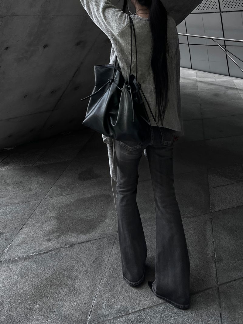 strap frey knit cardigan (2color)