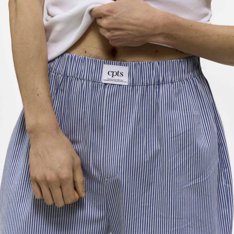  UNISEX STRIPED LABEL BOXER PANTS_NAVY