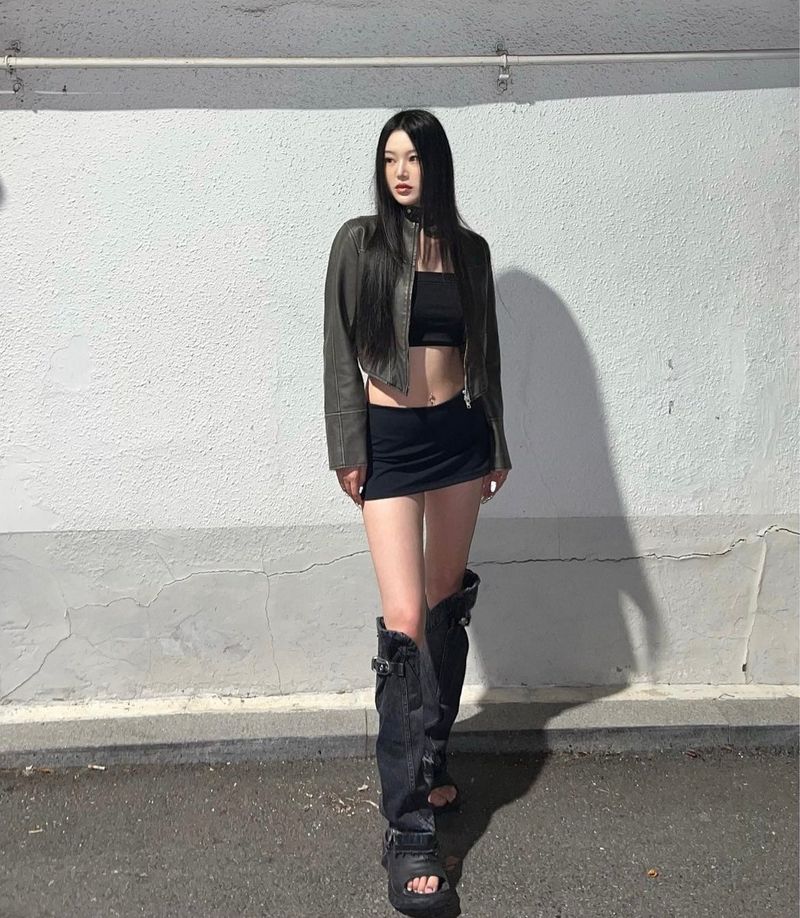 PIGMENT LEATHER BIKER JACKET