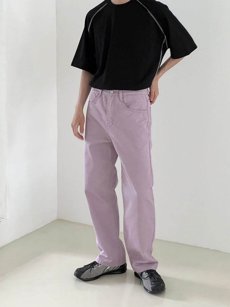 Turbid pink cotton pants