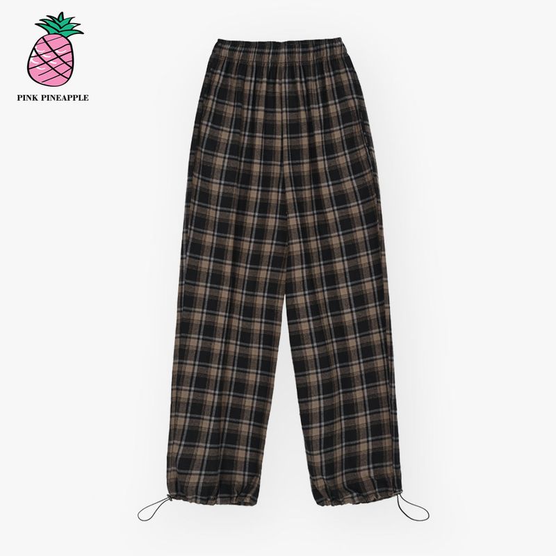 CHECK WIDE PANTS