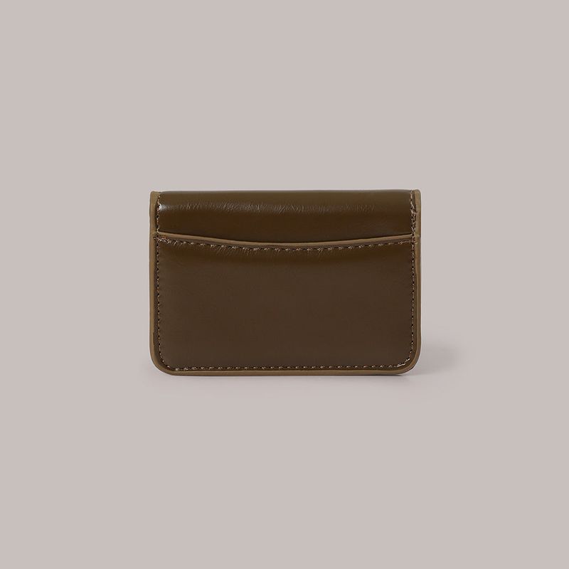 Flat Gold Wallet - Brown