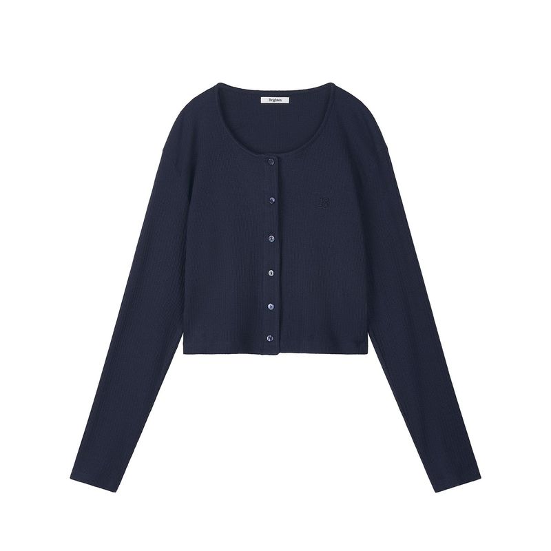 Brighten(ブライトン)の「Bella Semi Crop Cardigan Navy(Tops)」