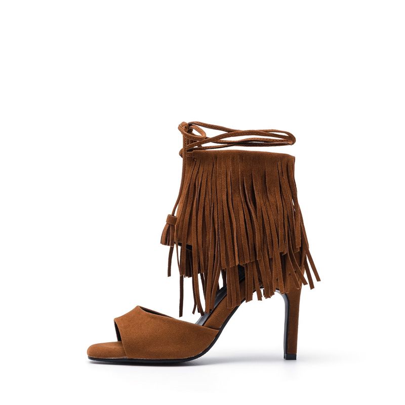 Tassel Ankle Heel(Brwon)