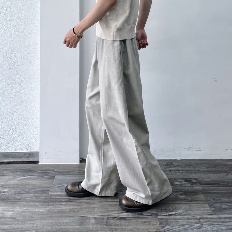 Slate Wide-Silhouette Trousers