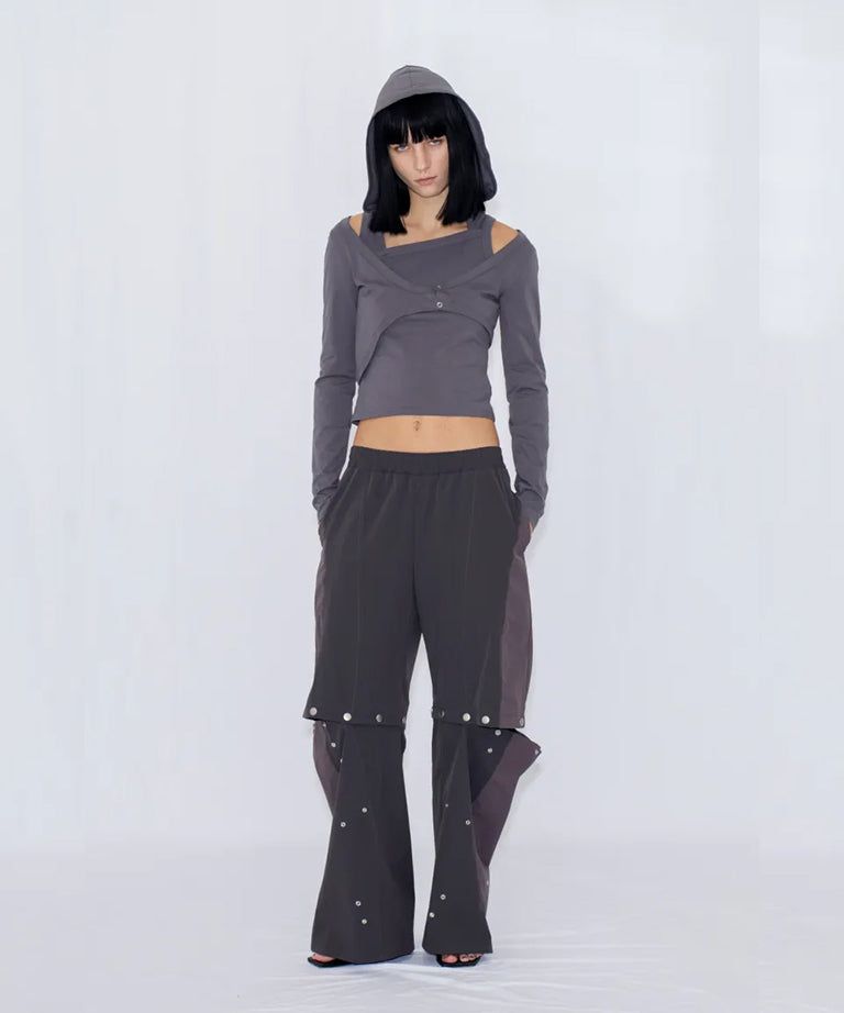 2WAY DEFORMED TRACK PANTS