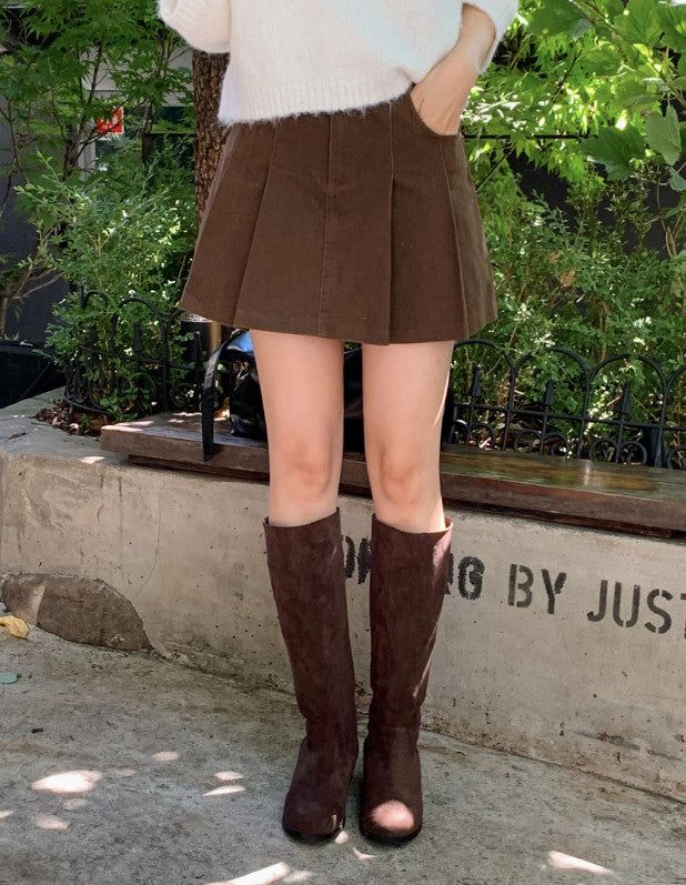 Suede Leather Long Boots (2color)