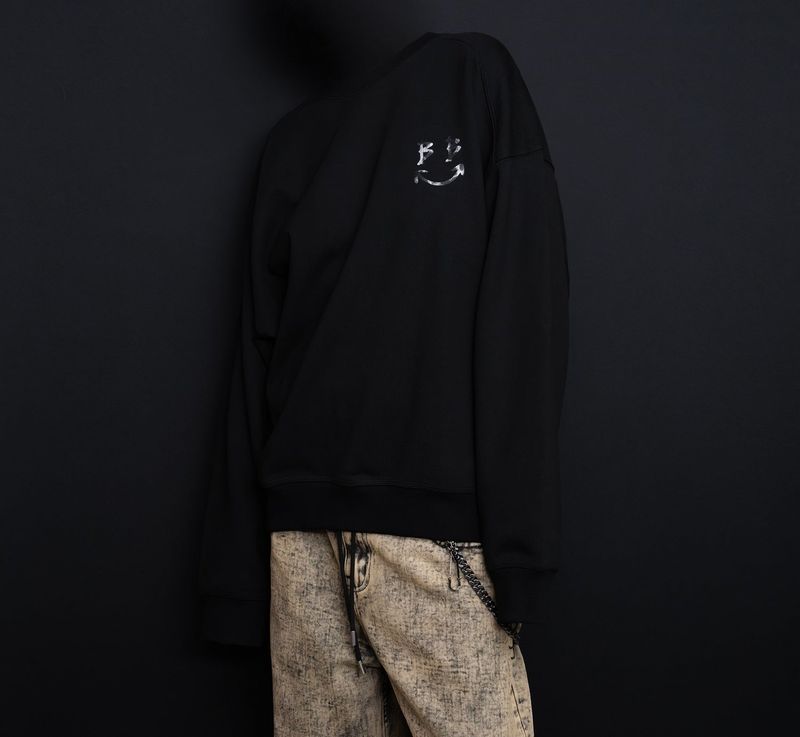 BBD Leopard Classic Smile Logo Sweatshirt (Black)