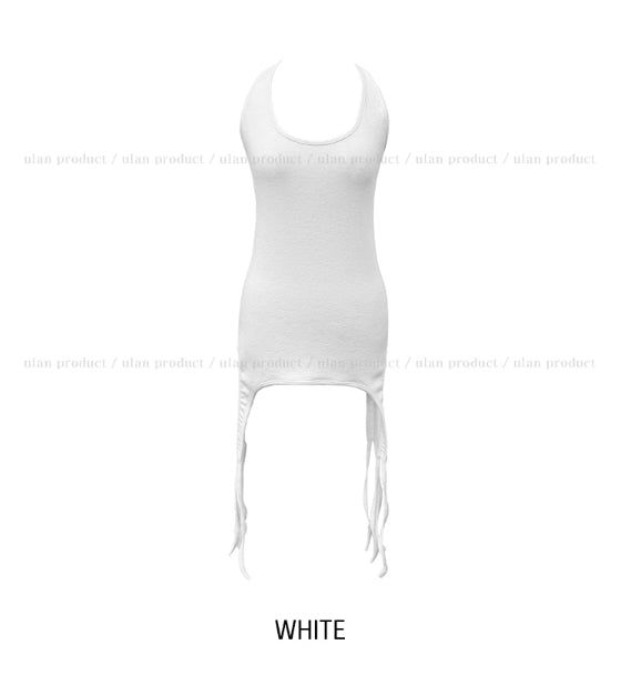 Rippy Strap Layered Halter Tank Top
