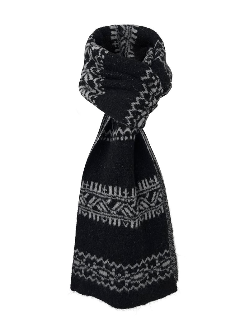 winter jacquard contrast muffler (4color)