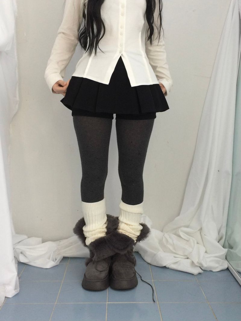 プリーツレイヤースカートパンツ